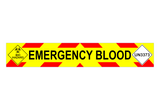 EMERGENCY BLOOD + UN3373 + Bio Hazard STICKER Chevron Design