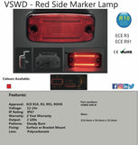 VSWD-849-R - LED Marker Light - Red ECE R10